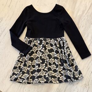 Tea Collection Elegant Black and White Kids Dress. Size 5.